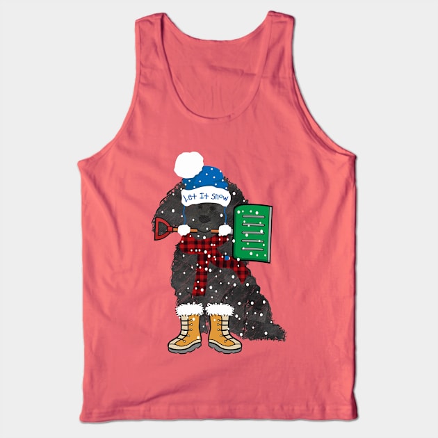 Let It Snow Winter Labradoodle Dog Tank Top by emrdesigns